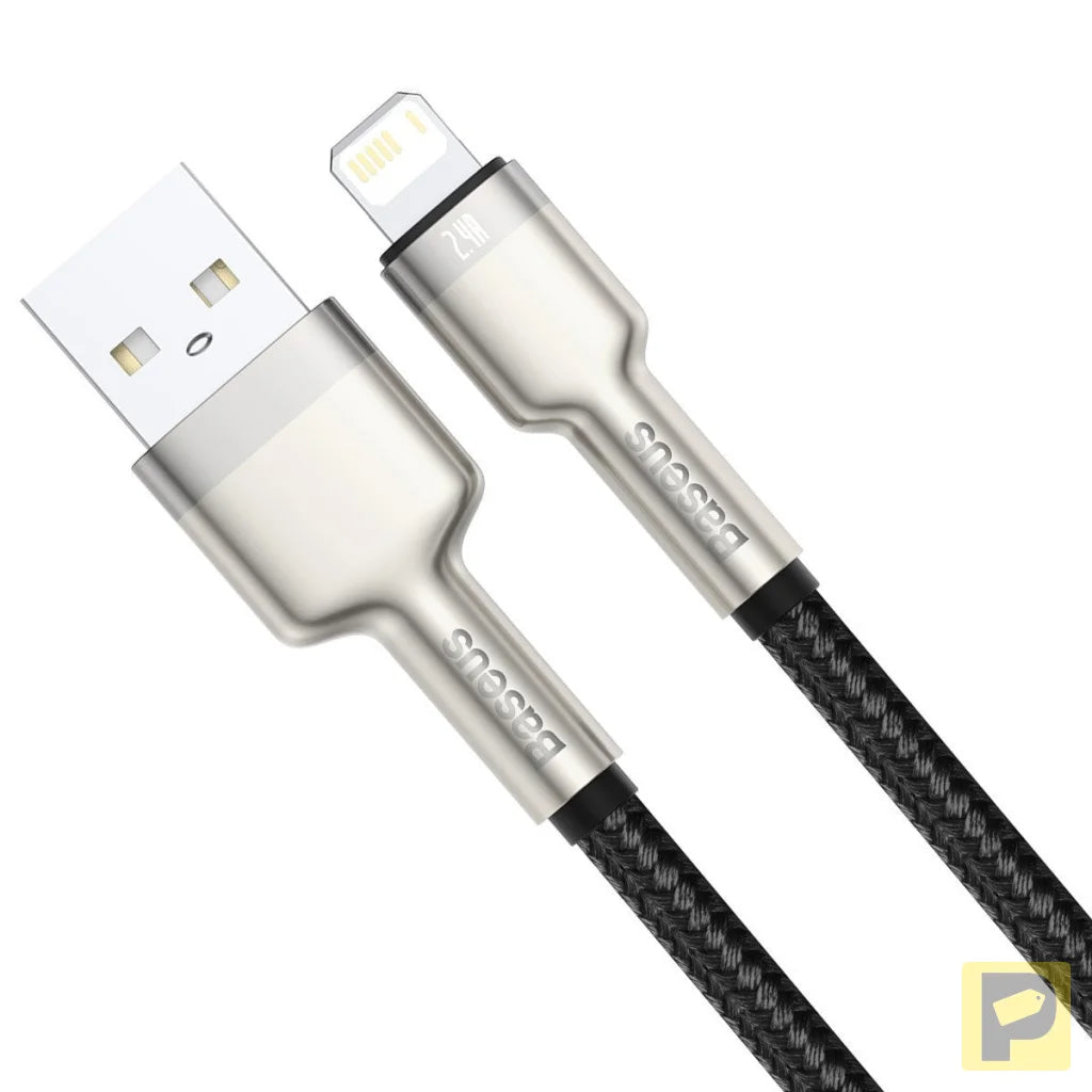 USB cable for Lightning Baseus Cafule, 2.4A, 1m (black)