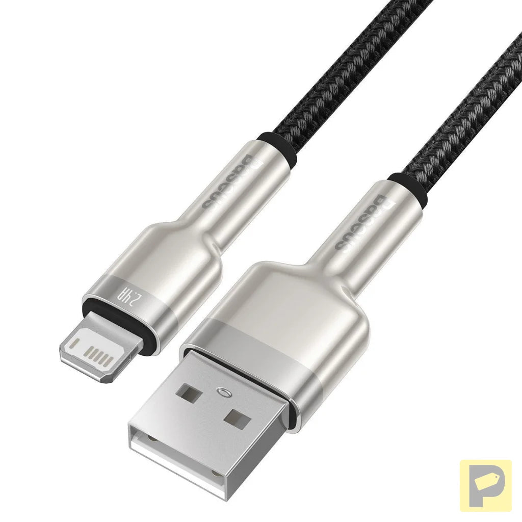 USB cable for Lightning Baseus Cafule, 2.4A, 1m (black)