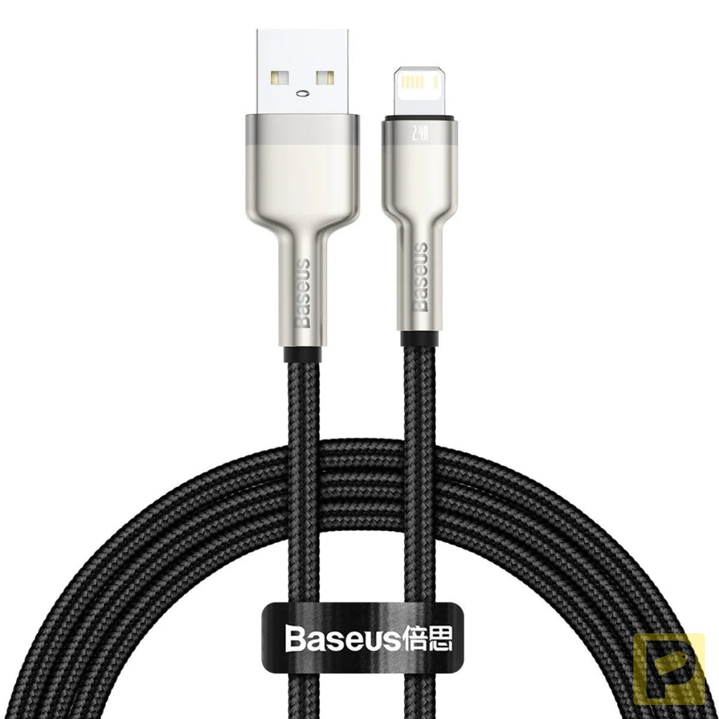 USB cable for Lightning Baseus Cafule, 2.4A, 1m (black)