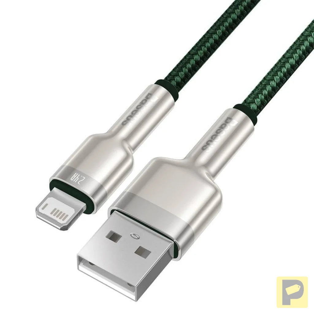 USB cable for Lightning Baseus Cafule, 2.4A, 1m (green)