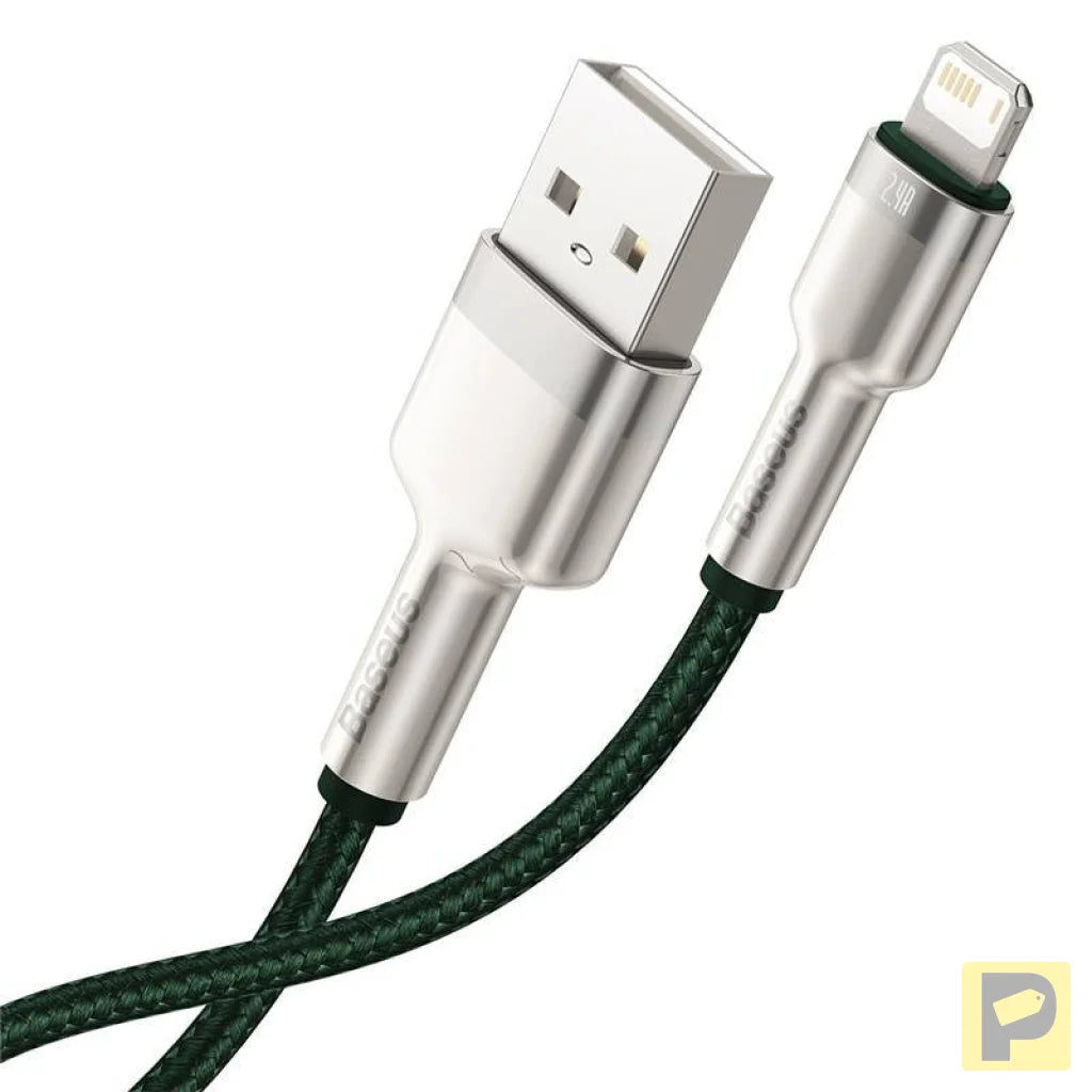 USB cable for Lightning Baseus Cafule, 2.4A, 1m (green)