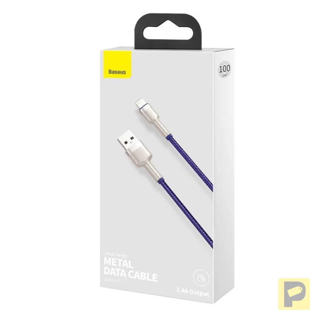 USB cable for Lightning Baseus Cafule, 2.4A, 1m (purple)