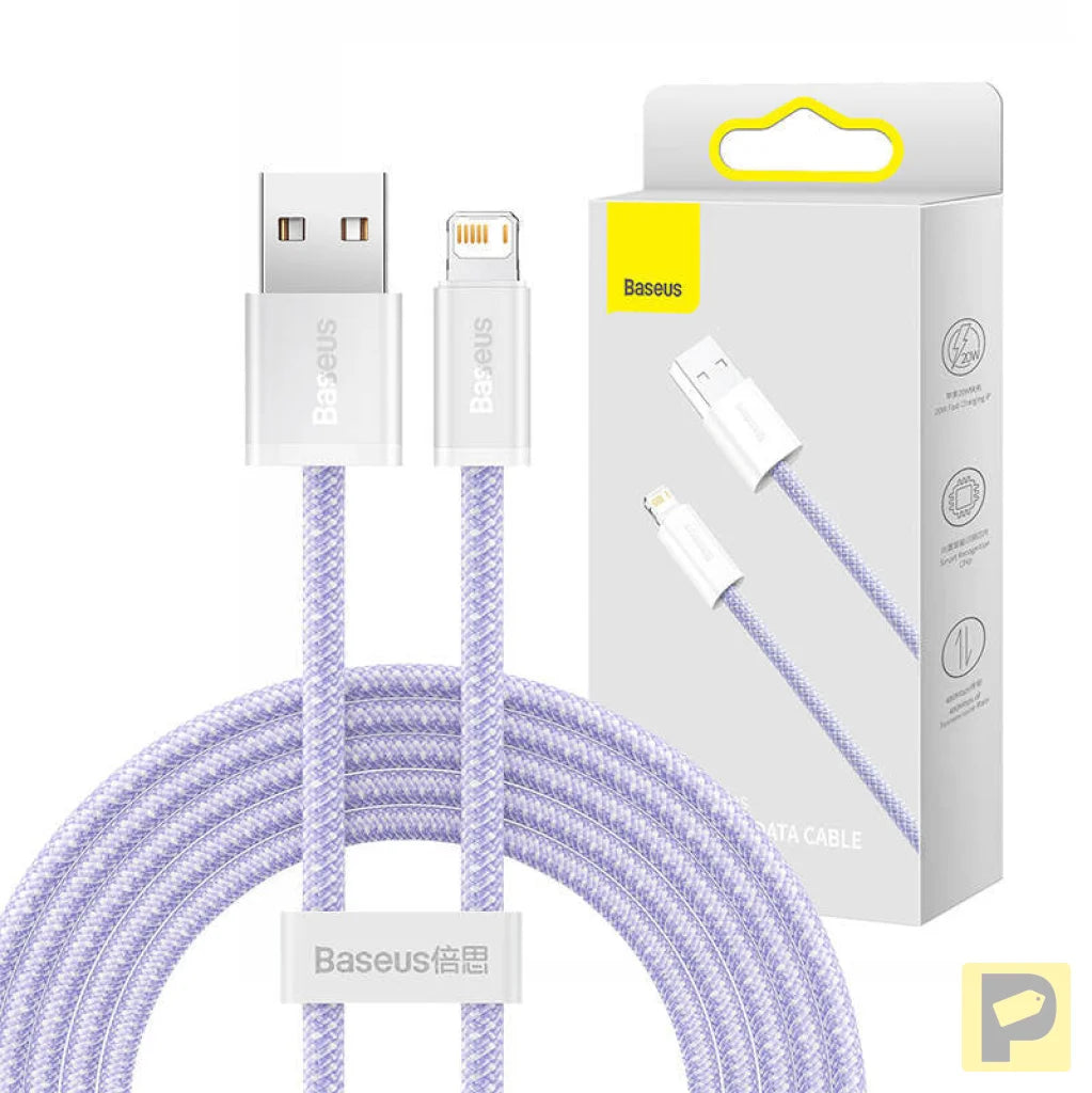 USB cable for Lightning Baseus Dynamic 2 Series, 2.4A, 2m (purple)