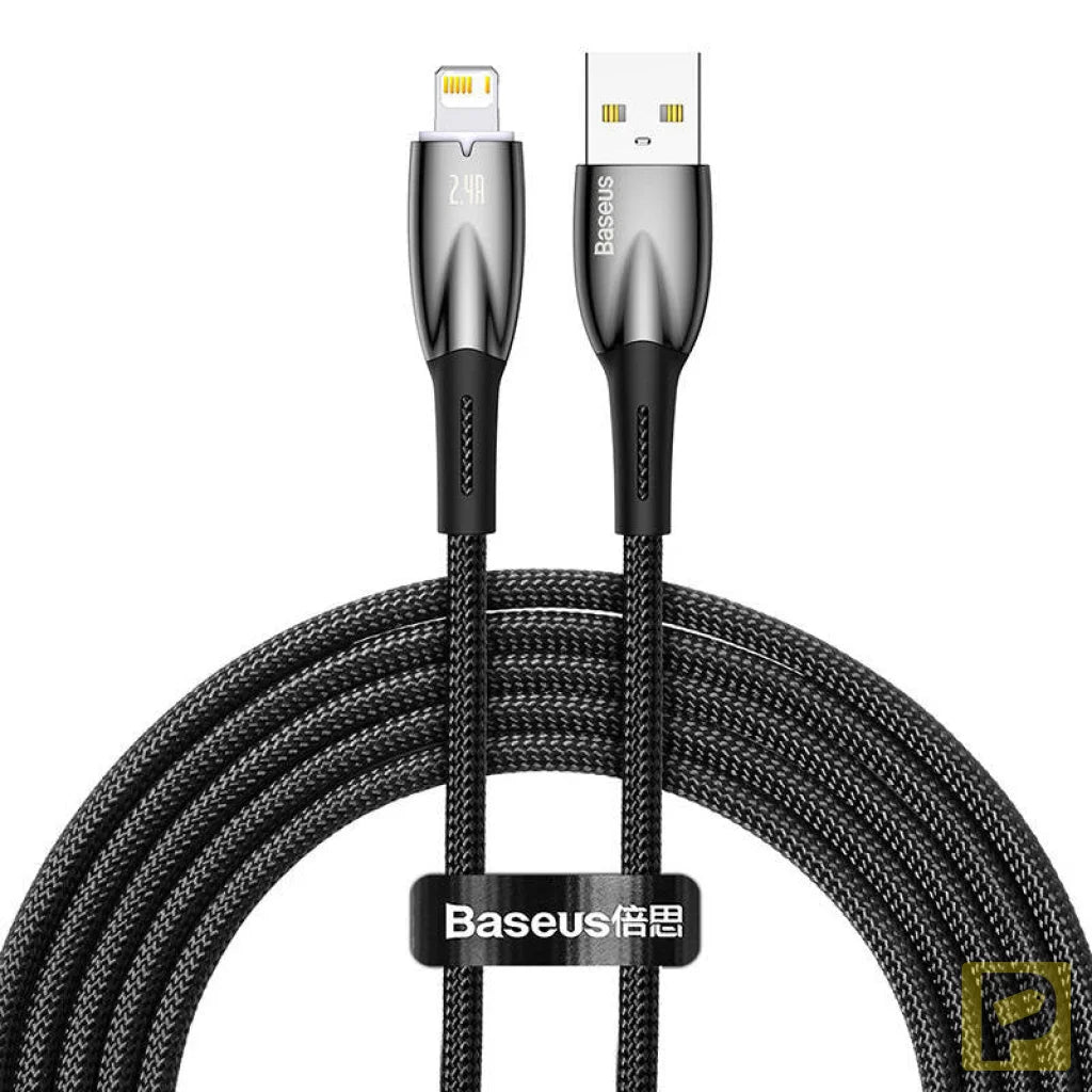 USB cable for Lightning Baseus Glimmer Series, 2.4A, 2m (Black)