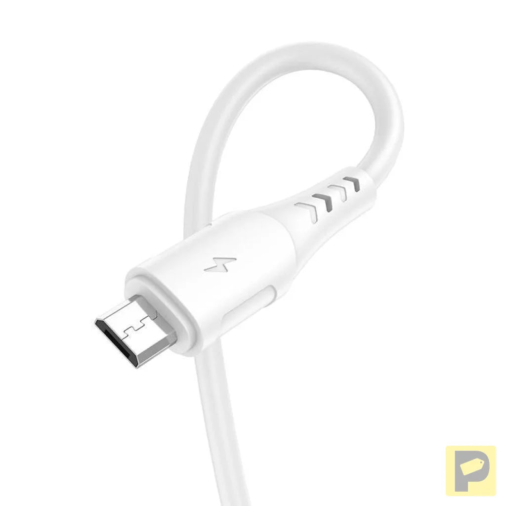 USB to Micro USB cable VFAN Colorful X12, 3A, 1m (white)