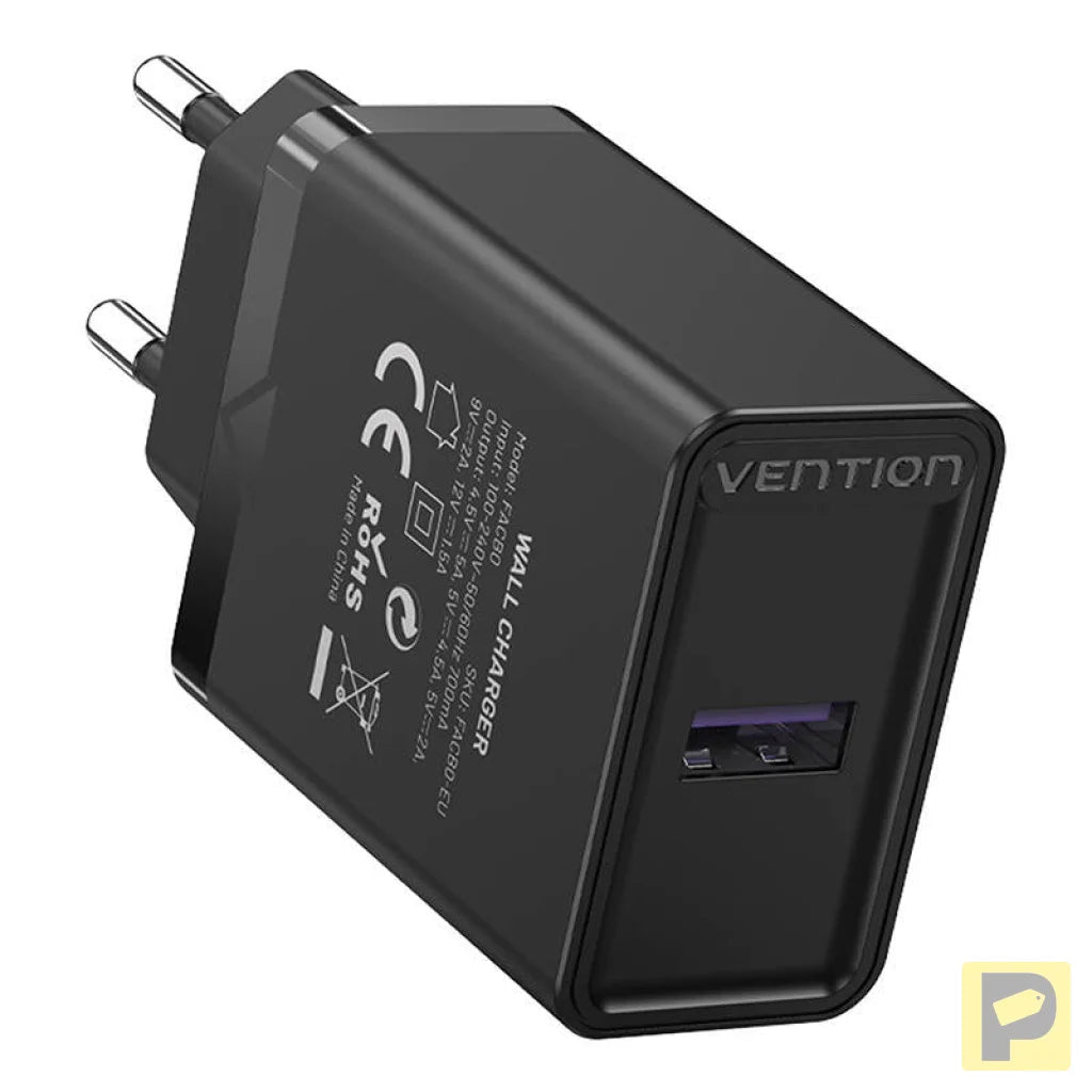 Vention FACB0-EU USB Charger 22.5W (black)