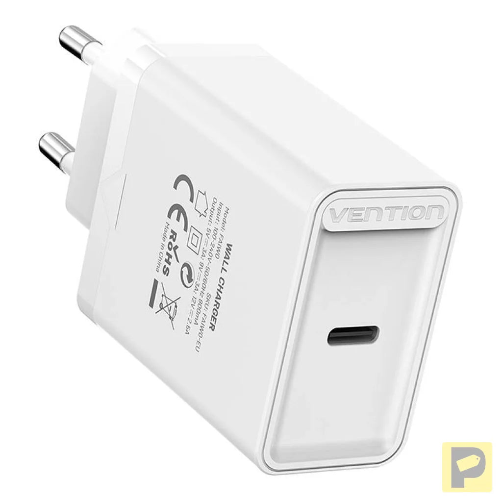 Vention FAIW0-EU USB-C 30W wall charger (white)