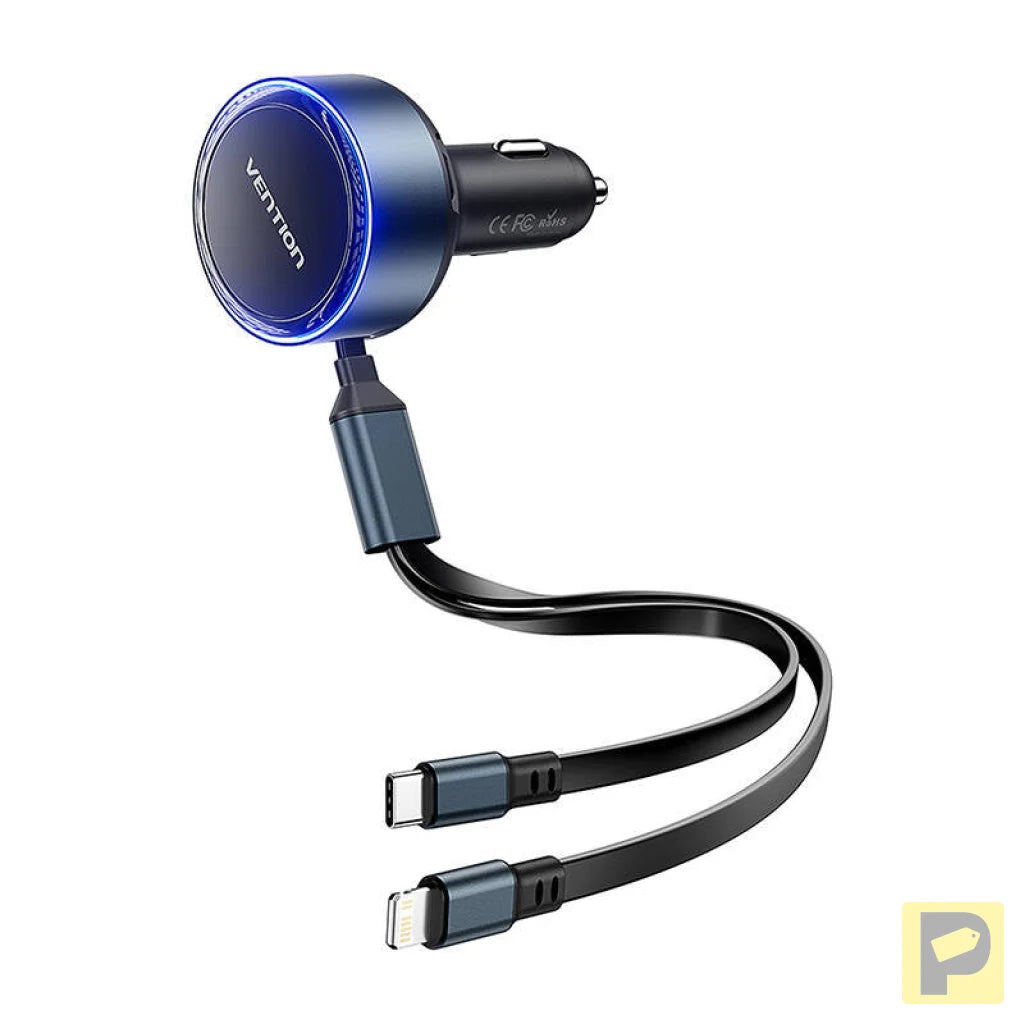 Vention FFOB0 USB-C car charger + USB-C/Lightning 30W cable