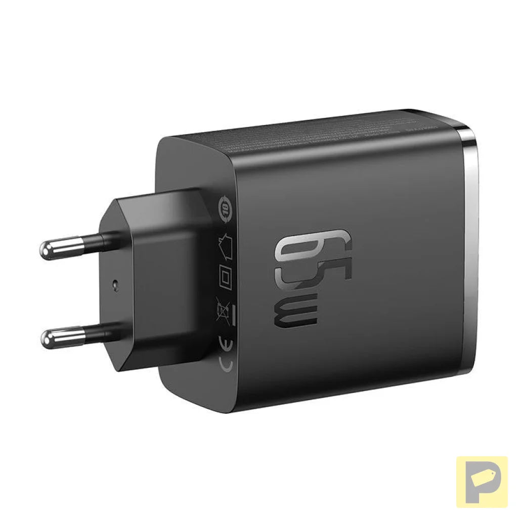 Wall charger Baseus OS-Cube Pro 2xUSB-C + USB, 65W (black)