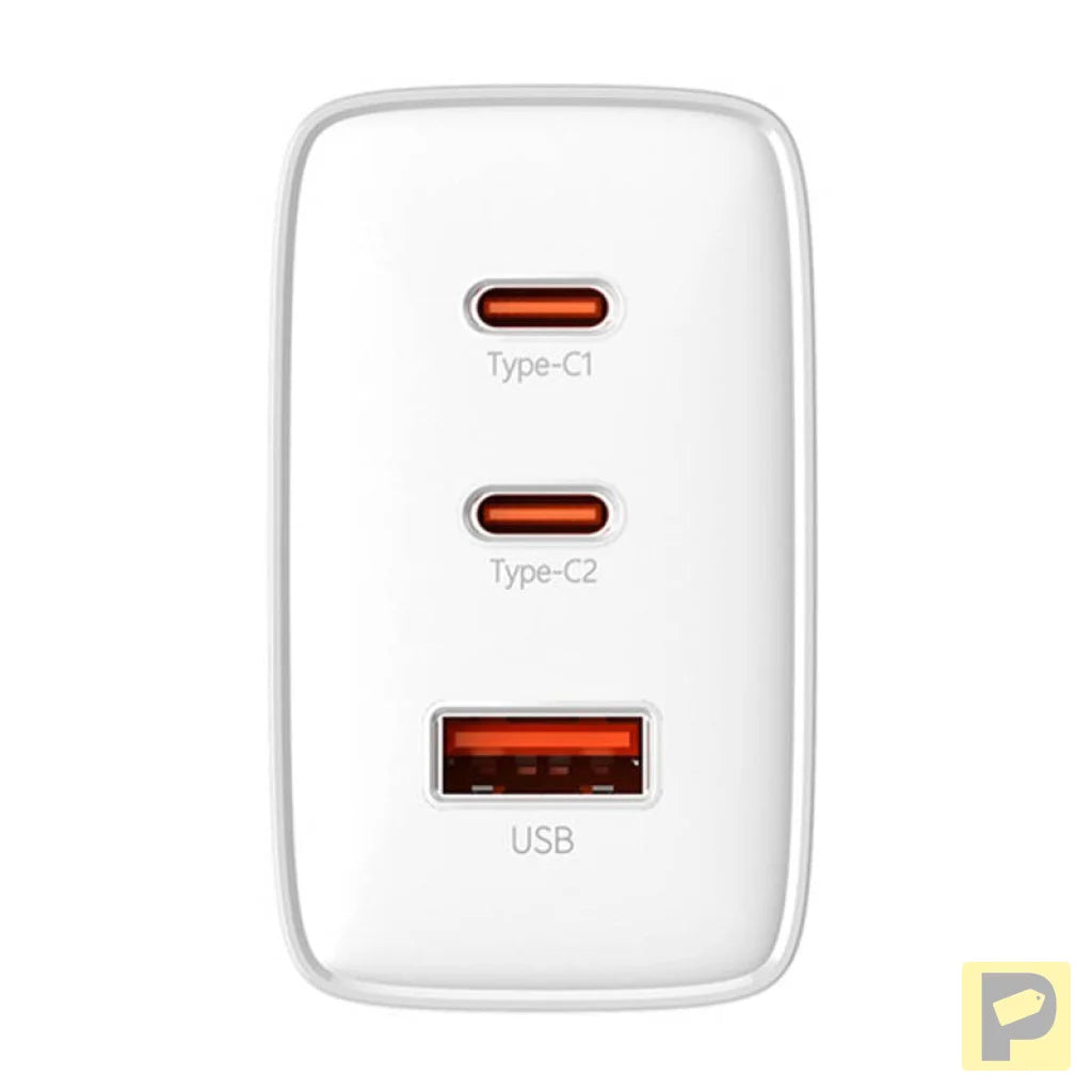 Wall charger Baseus OS-Cube Pro 2xUSB-C + USB, 65W (white)