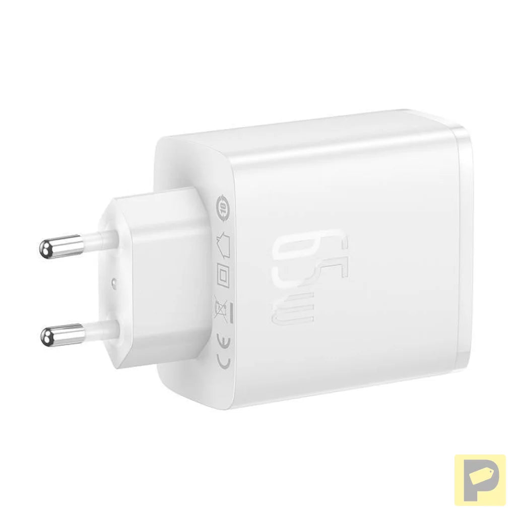 Wall charger Baseus OS-Cube Pro 2xUSB-C + USB, 65W (white)