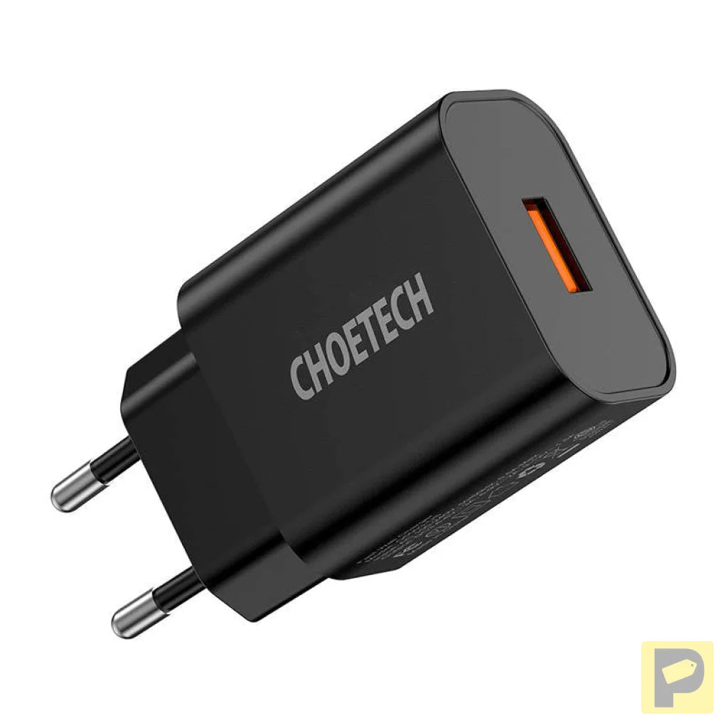Wall Charger Choetech 18W USB-A (black)