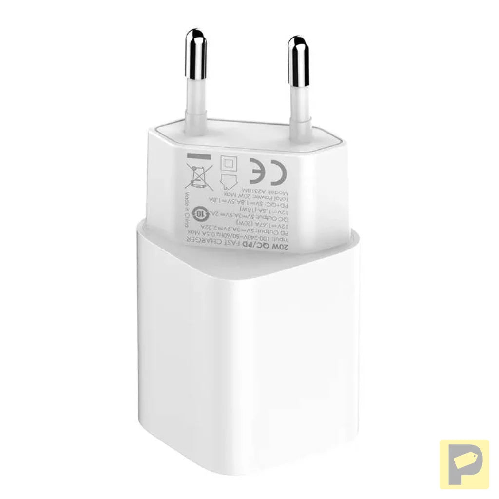 Wall charger LDNIO A2318M USB, USB-C + USB-C - Lightning Cable