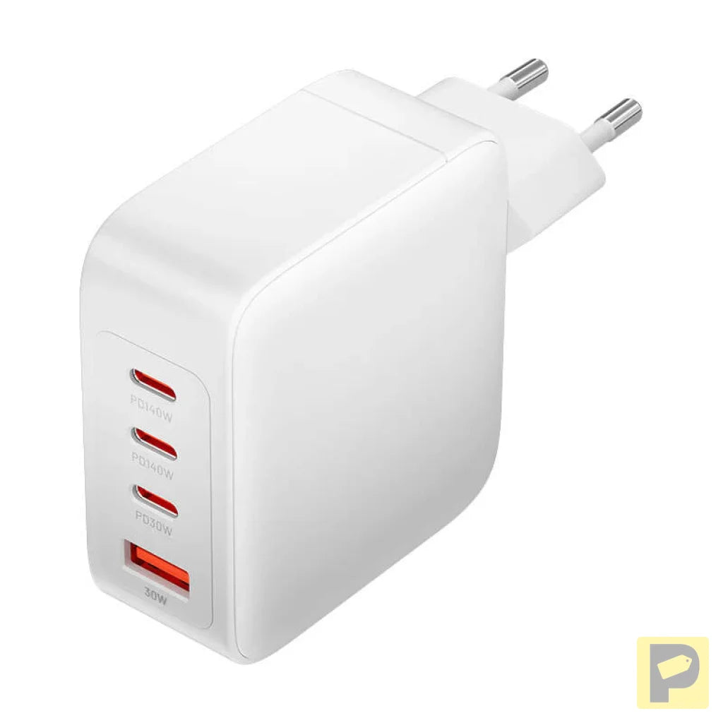 Wall charger, Vention, FEIW0-EU, 3xUSB-C, USB- A, 140W/140W/30W/18W, GaN (white)