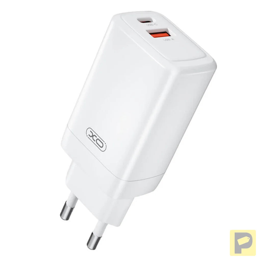 Wall charger XO CE17, 65W, 1x USB-C, 1x USB-A