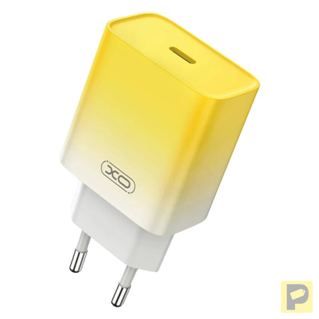 Wall charger XO CE18, USB-C, PD30W (yellow)