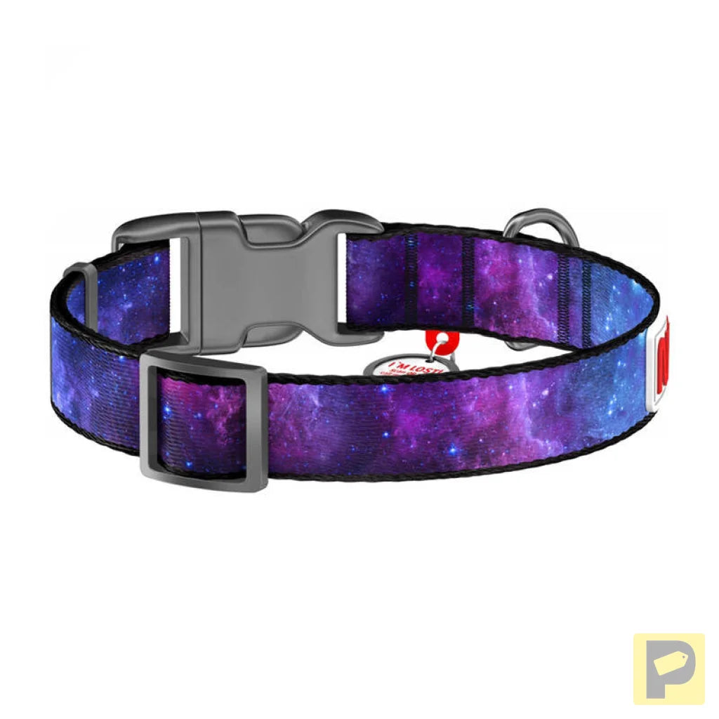 Waudog "NASA21" nylon dog collar with QR code, size M, width 20 mm