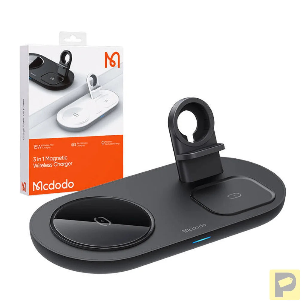 Wireless Charger Mcdodo CH-7061 3 in 1 15W (mobile/TWS/Apple watch) (black)