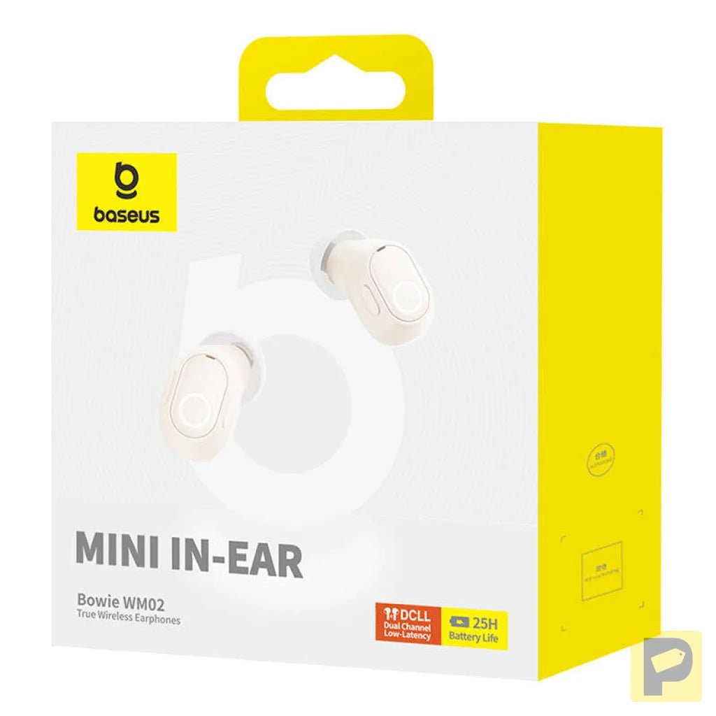 Wireless headphones Baseus Bowie WM02 TWS, Bluetooth 5.0 (white) OS