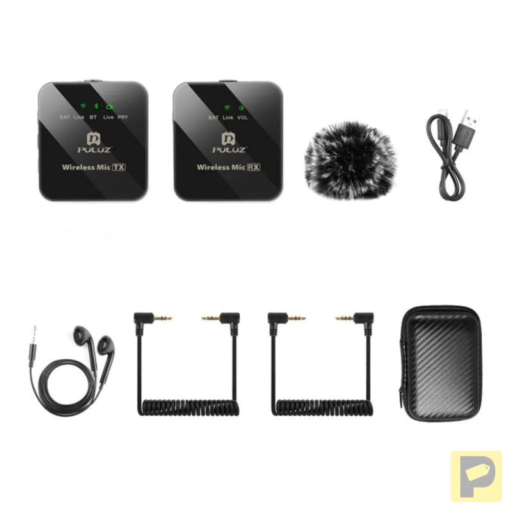 Wireless Lavalier Microphone PULUZ 1 TX + 1 RX