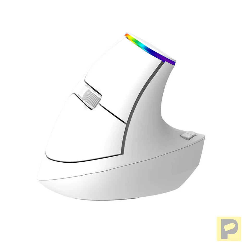 Wireless Vertical Mouse Delux M618C 2.4G 1600DPI RGB (white)
