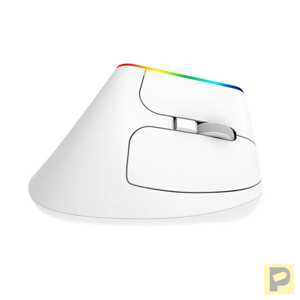 Wireless Vertical Mouse Delux M618C 2.4G 1600DPI RGB (white)