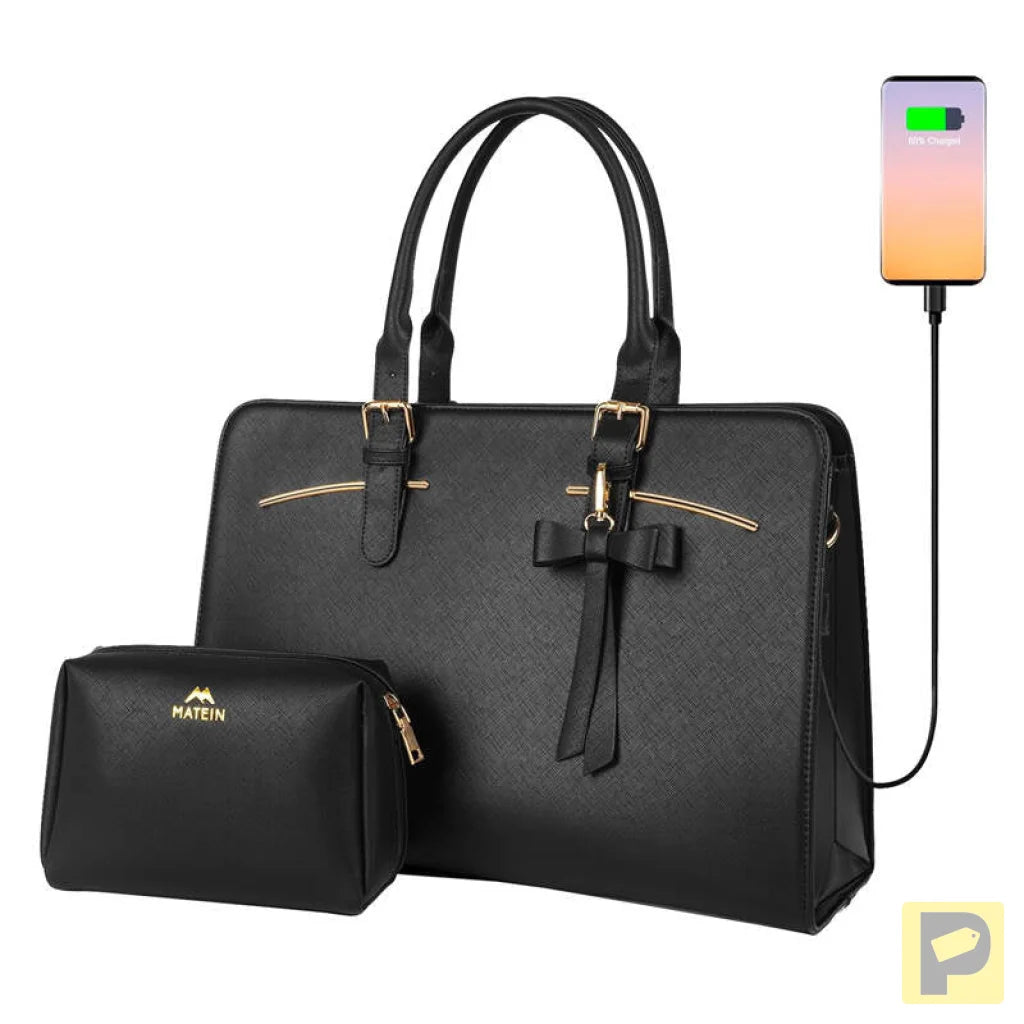 Women's 15.6'' laptop bag with cosmetic case Matein 1310 Black USB