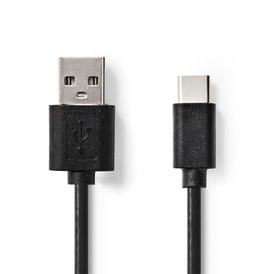 USB-A (USB 2.0) to USB-C kaapeli 1m