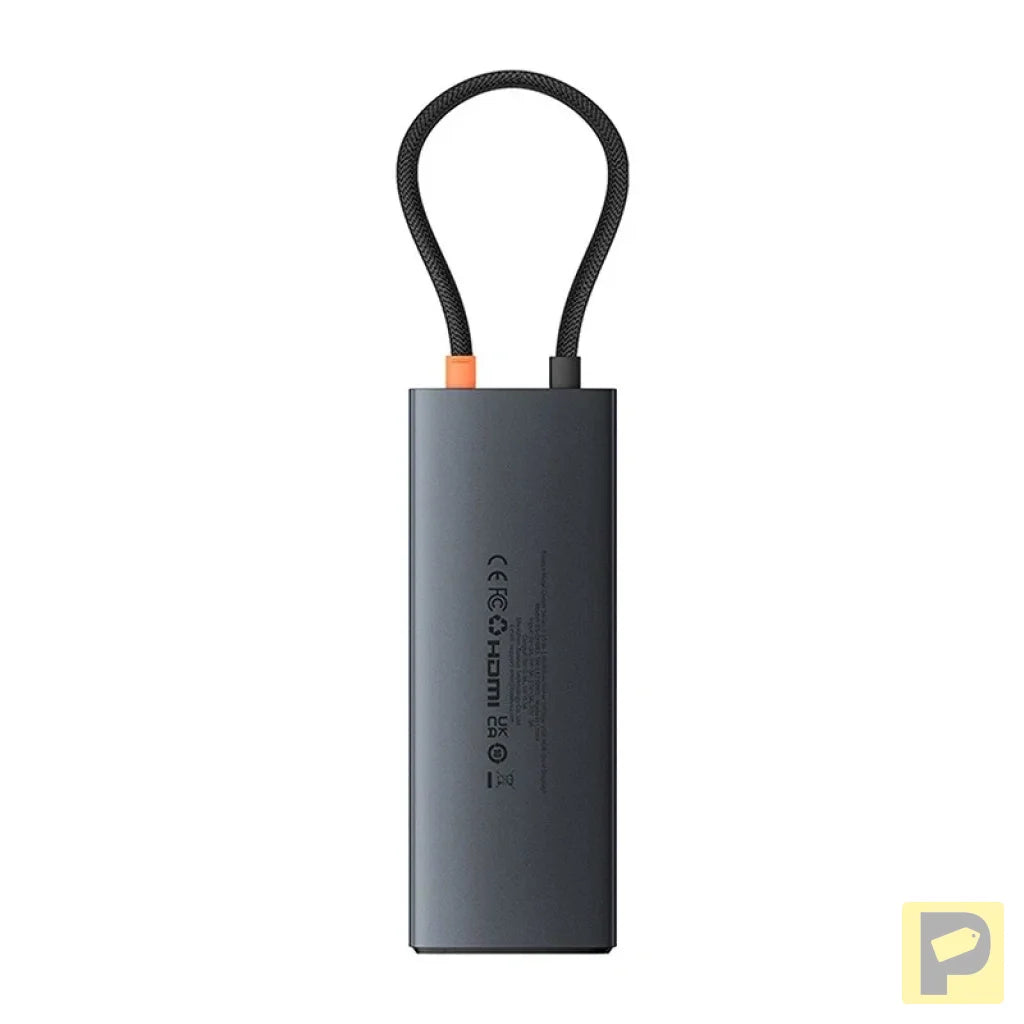 Adapter Hub 10in1 Baseus USB-C - 2xHDMI, 3xUSB-A, USB-C, RJ45, SD/TF, PD (black)