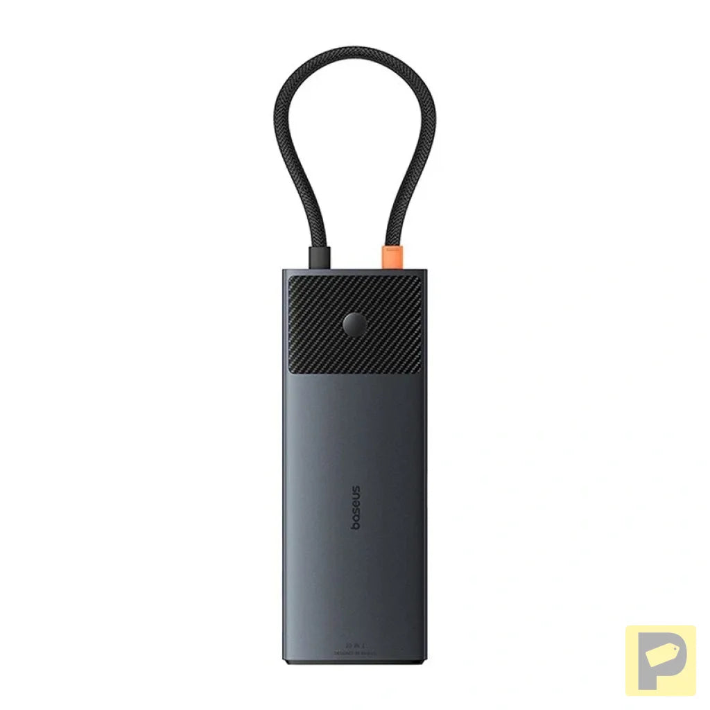 Adapter Hub 10in1 Baseus USB-C - 2xHDMI, 3xUSB-A, USB-C, RJ45, SD/TF, PD (black)