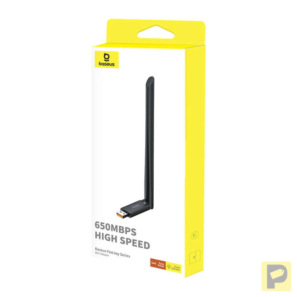 Adapter WiFi with antenna Baseus FastJoy 650Mbps (black)