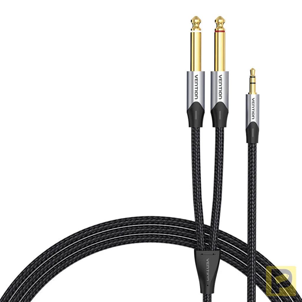 Audio cable mini jack 3.5mm to 2x jack 6.35mm male Vention BARHL 10m