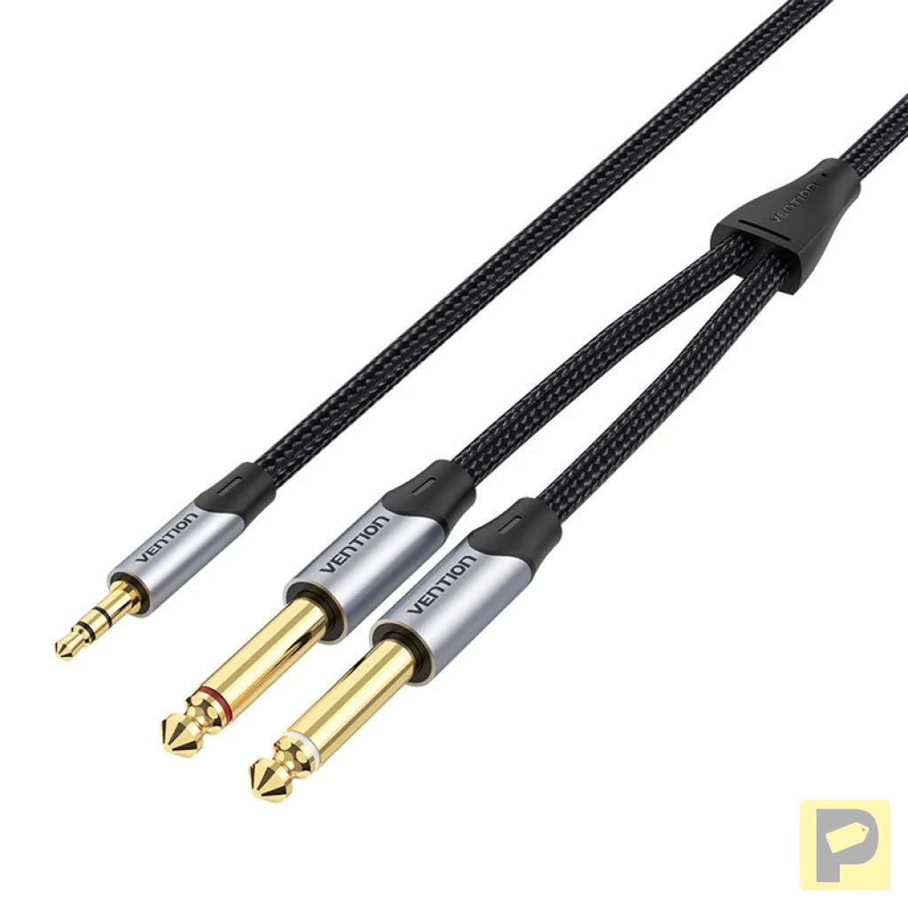 Audio cable mini jack 3.5mm to 2x jack 6.35mm male Vention BARHL 10m