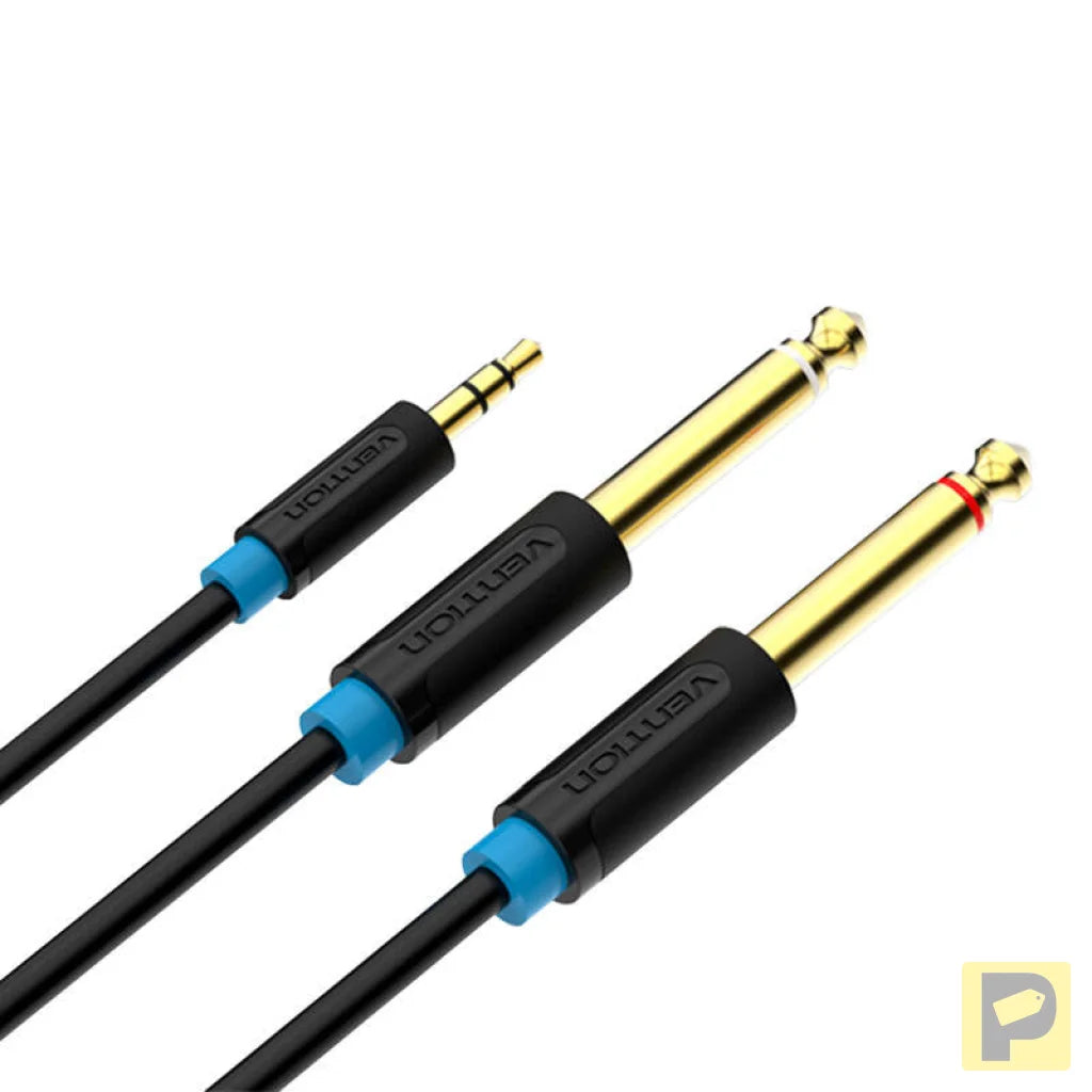 Audio Cable TRS 3.5mm to 2x 6.35mm Vention BACBJ 5m Black