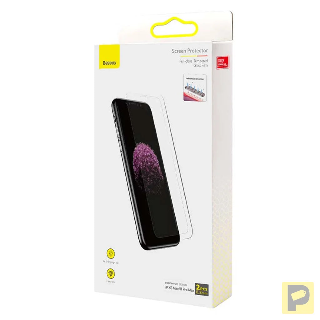 Baseus 0.3mm Full-glass Tempered Glass Film(2pcs pack) for iPhone XS Max/11 Pro Max 6.5inch
