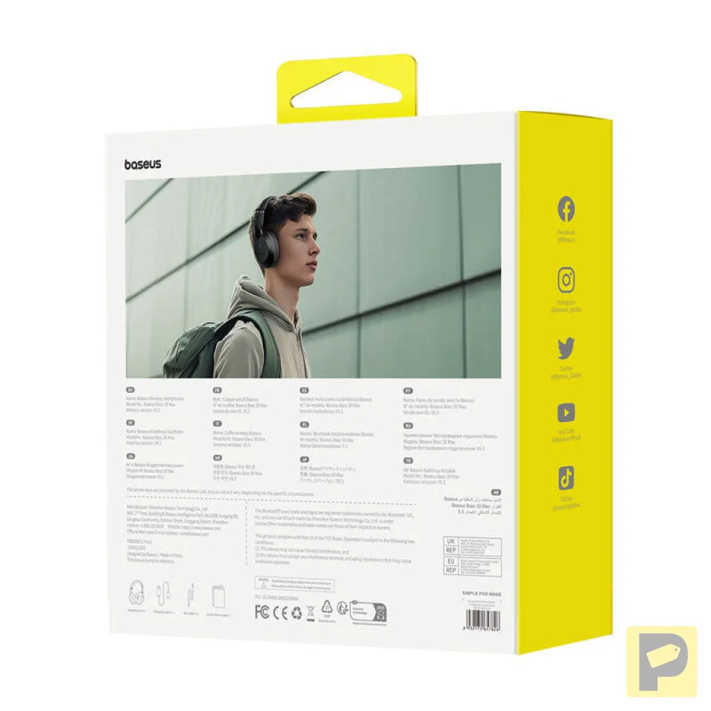 Baseus Bass 30 Max Wireless Headphones (black)