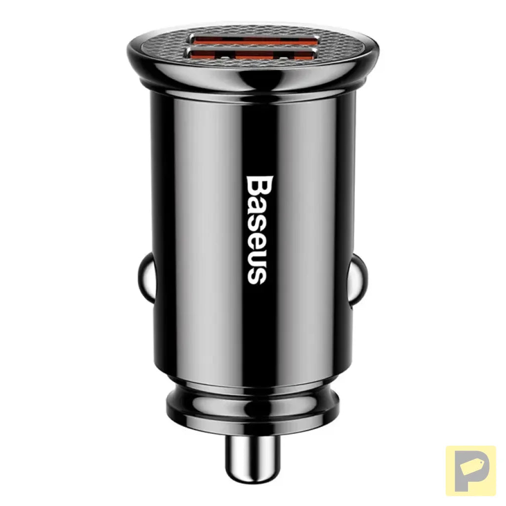 Baseus Circular 2xUSB QC3.0 5A 30W car charger (black)