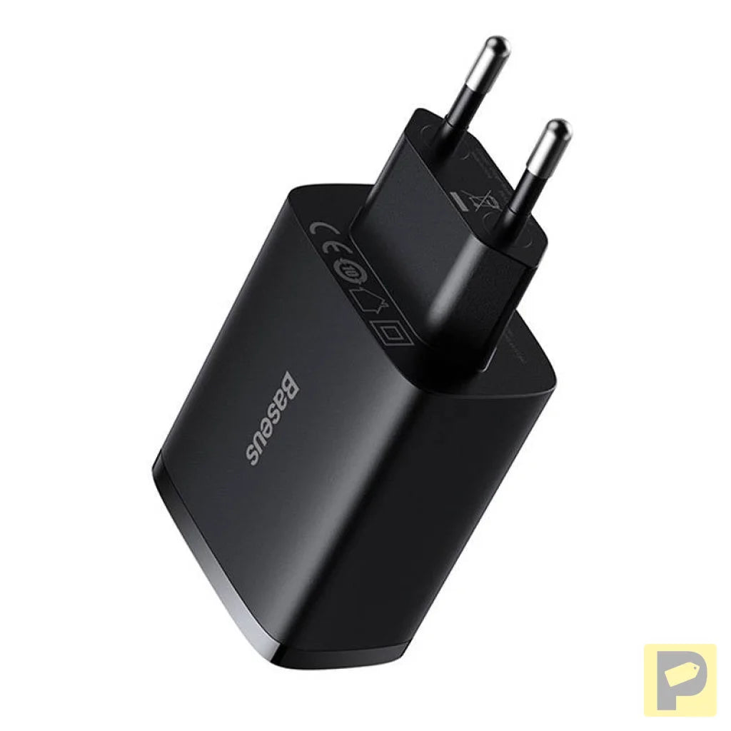 Baseus Compact Quick Charger, 3x USB, 17W (Black)