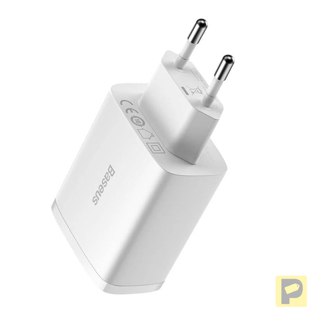 Baseus Compact Quick Charger, 3x USB, 17W (White)