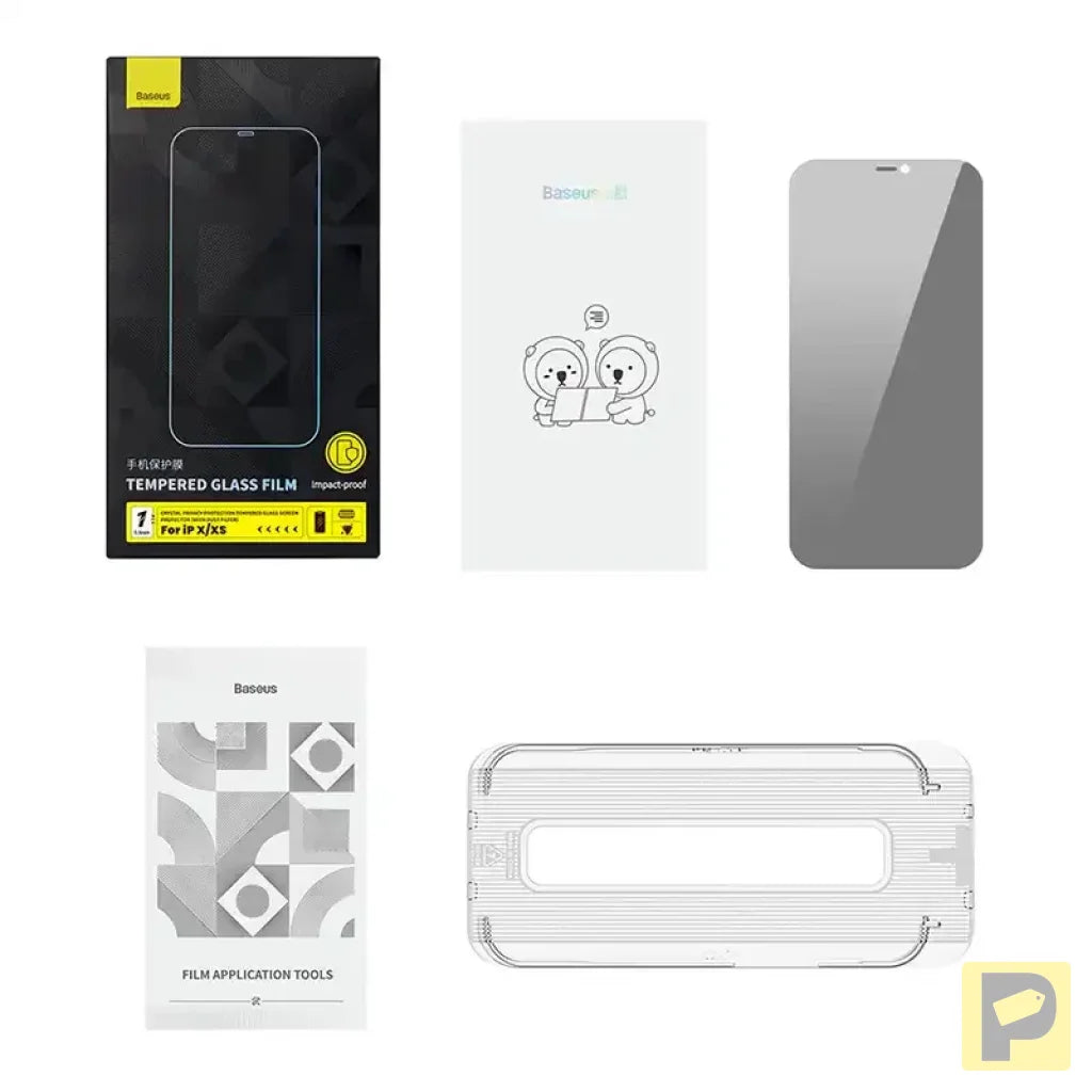 Baseus Crystal Privacy Protection Tempered Glass 0.3mm for iPhone X/XS