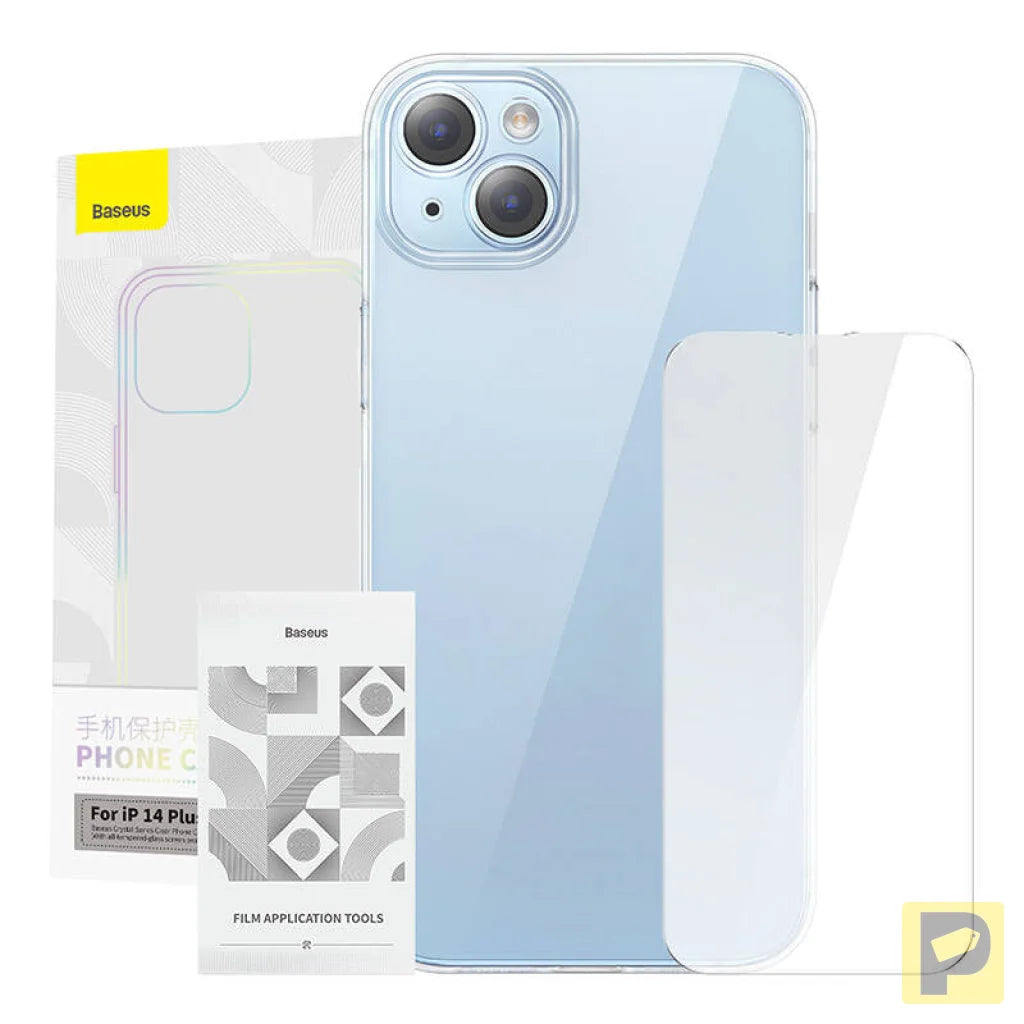 Baseus Crystal Series Case for iPhone 14 Plus + tempered glass