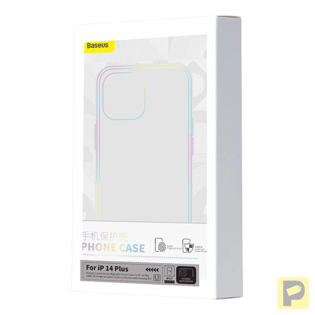 Baseus Crystal Series Magnetic Case for iPhone 14 Plus + tempered glass