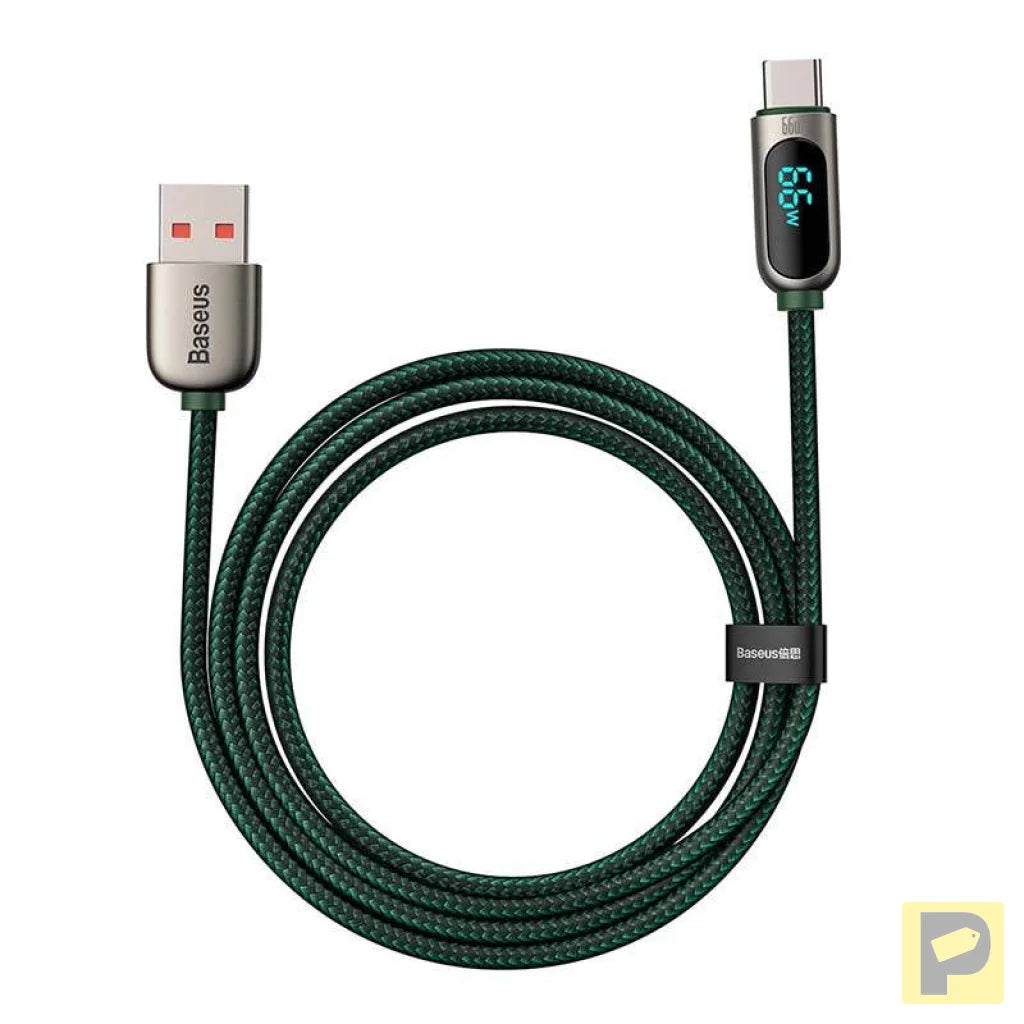 Baseus Display Cable USB to Type-C, 66W, 2m (green)