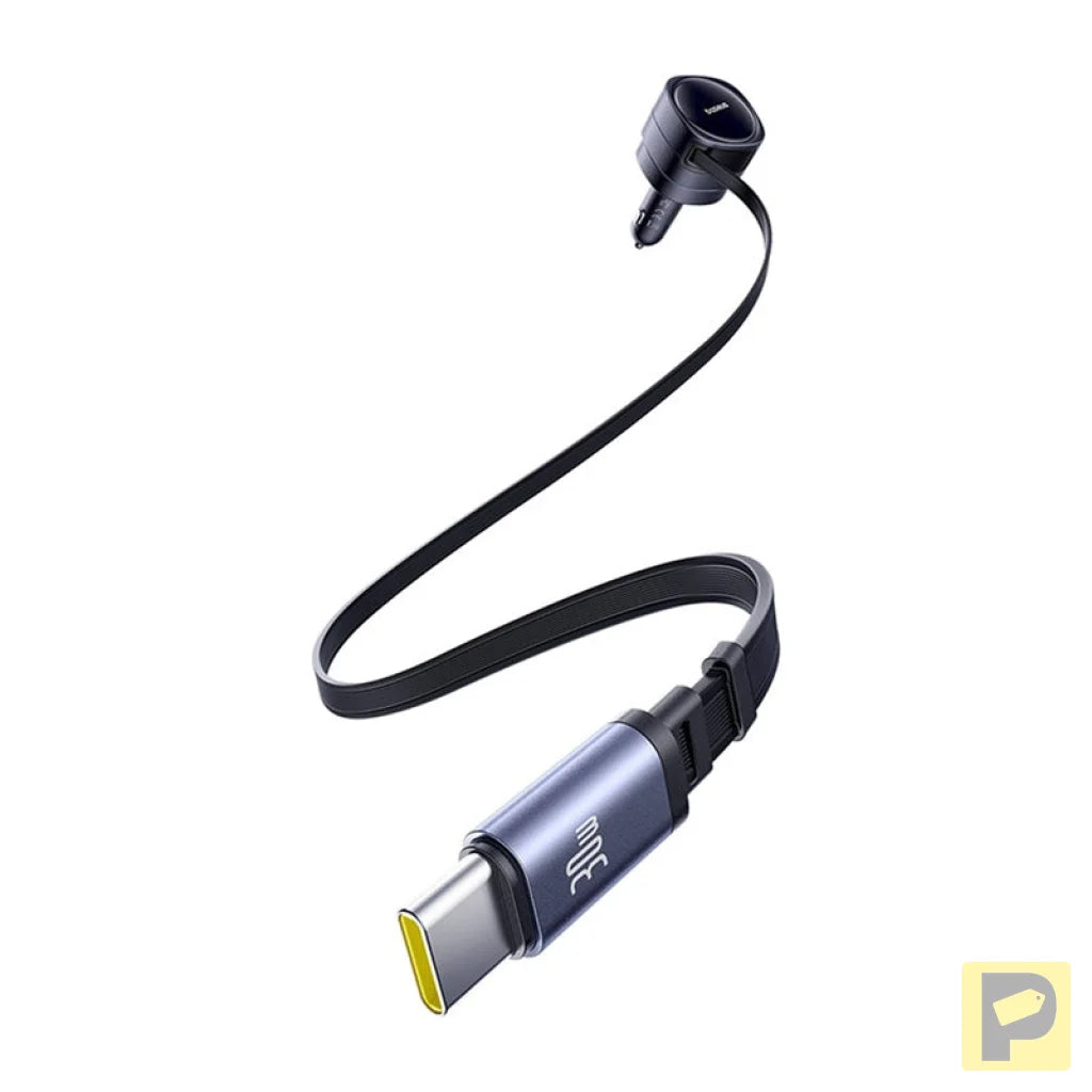 Baseus Enjoyment Max car charger with USB-C+USB-C cables 60W Black