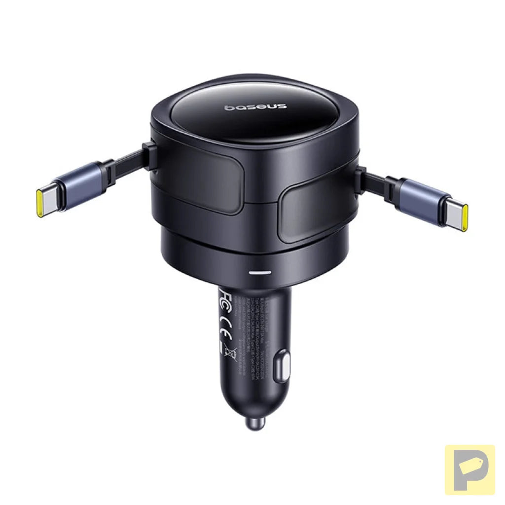 Baseus Enjoyment Max car charger with USB-C+USB-C cables 60W Black