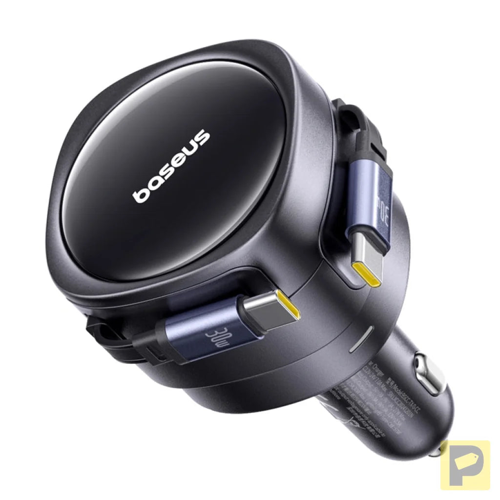 Baseus Enjoyment Max car charger with USB-C+USB-C cables 60W Black