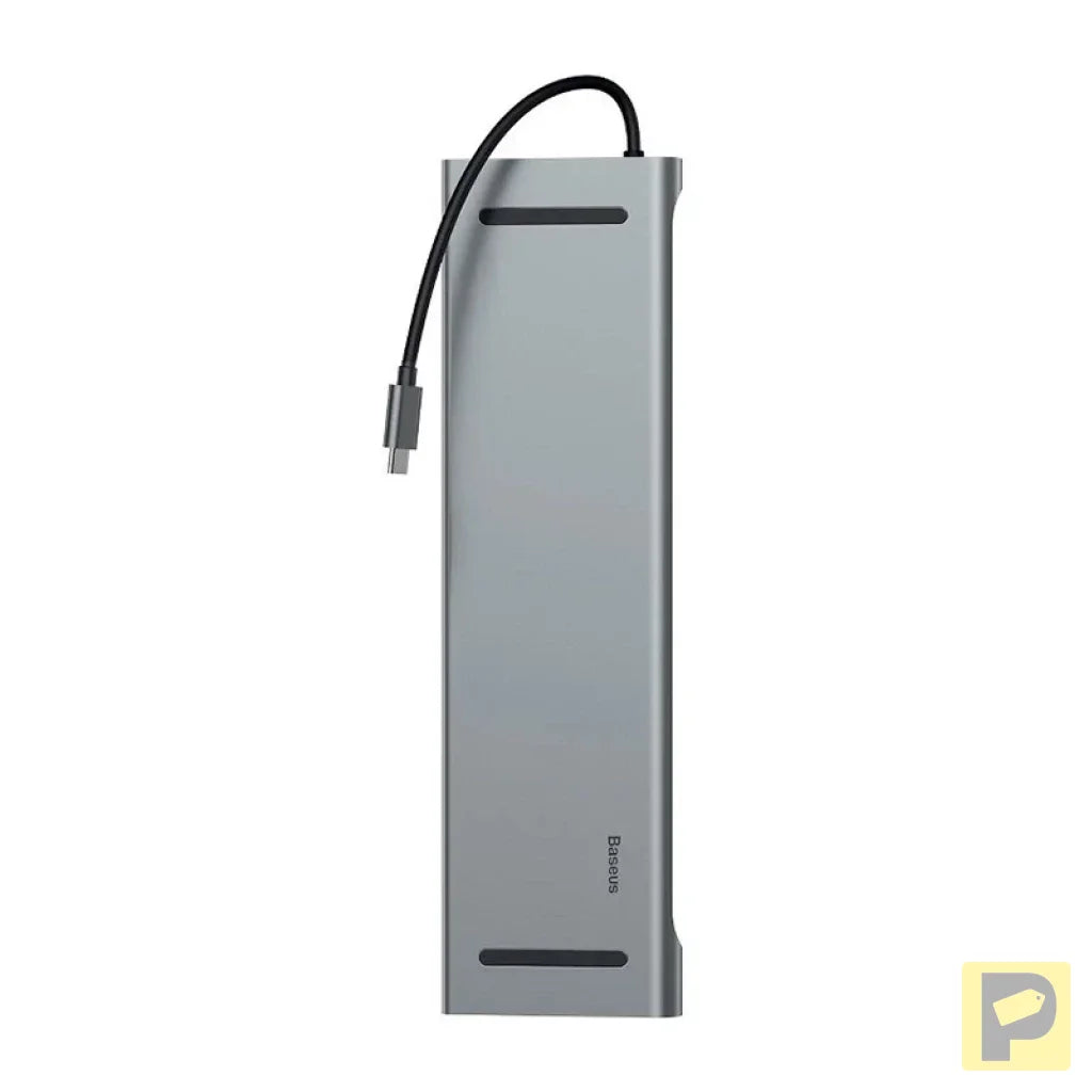 Baseus Enjoyment Series Multi-functional Type-C intelligent HD HUB（PD/HD4K*2/VGA/RJ45/SD/TF/USB*3/Audio*1/Stand)Dark gray