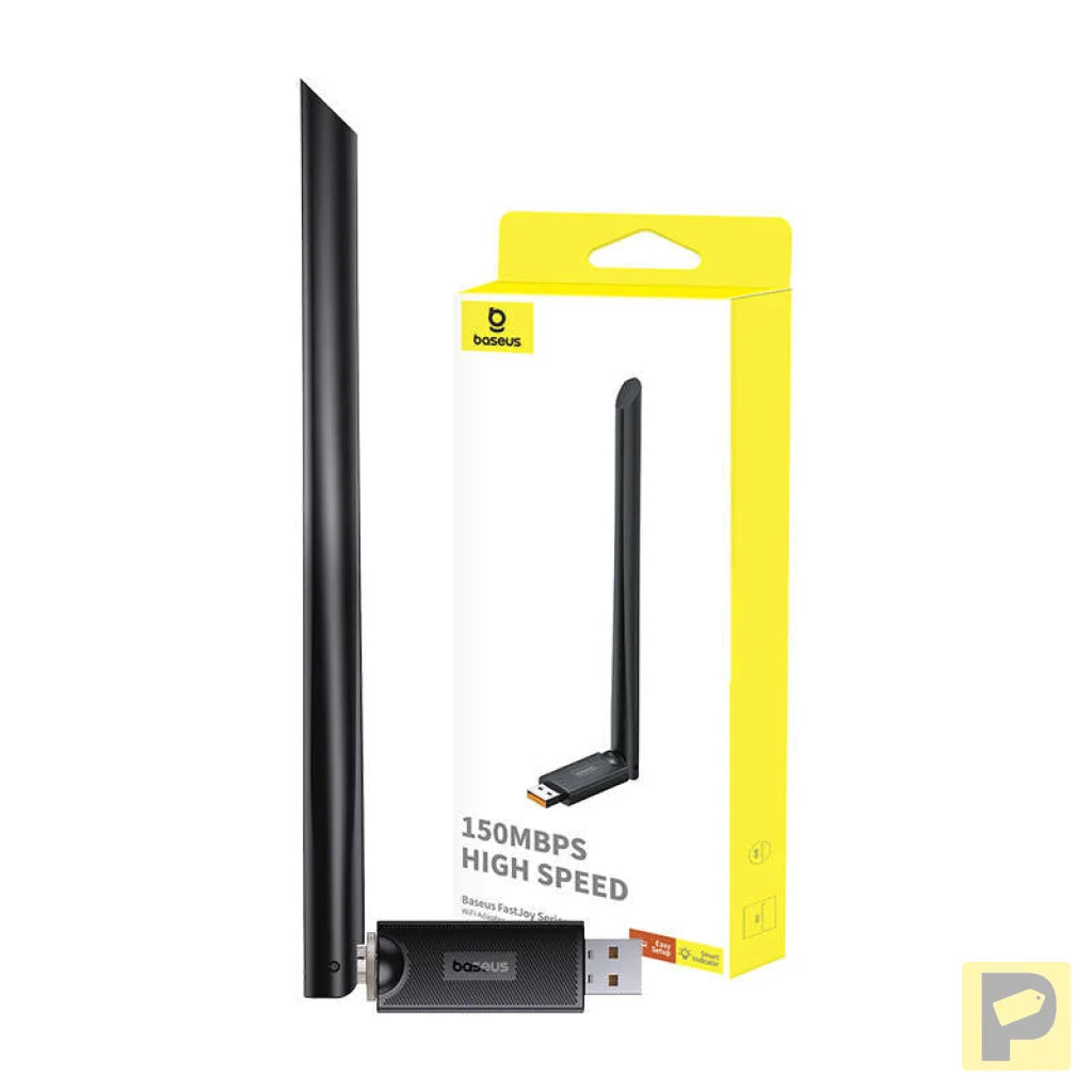 Baseus FastJoy adapter Wi-Fi with antenna, 150Mbps (black)