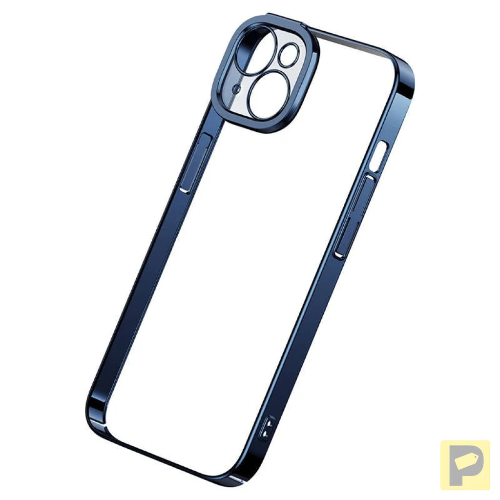 Baseus Glitter Transparent Case and Tempered Glass set for iPhone 14 Plus (blue)