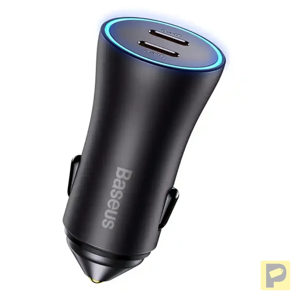 Baseus Golden Contactor Pro car charger, 2x USB-C, 40W (Dark Gray)
